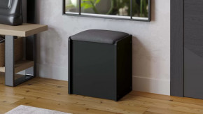 Пуф Бостон Антрацит/Велюр серый в Губкинском - gubkinskij.mebel-tymen.ru | фото