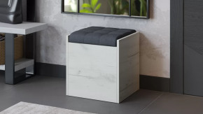 Пуф «Форест» Дуб крафт белый, Велюр Серый в Губкинском - gubkinskij.mebel-tymen.ru | фото