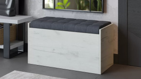 Пуф «Форест» Исп. 2 Дуб крафт белый, Велюр Серый в Губкинском - gubkinskij.mebel-tymen.ru | фото