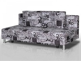 Диван Комфорт Лайт без подлокотников 2 подушки принт Рок в Губкинском - gubkinskij.mebel-tymen.ru | фото
