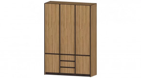 Серия Бостон Шкаф 3-х створчатый дуб вотан в Губкинском - gubkinskij.mebel-tymen.ru | фото