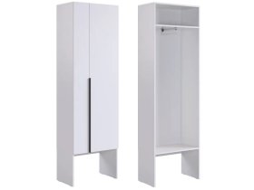 Шкаф двухдверный L600 Баско белое дерево в Губкинском - gubkinskij.mebel-tymen.ru | фото