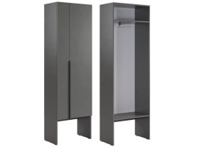 Шкаф двухдверный L600 Баско графит в Губкинском - gubkinskij.mebel-tymen.ru | фото