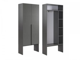 Шкаф двухдверный L800 Баско графит в Губкинском - gubkinskij.mebel-tymen.ru | фото