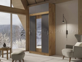 Шкаф с антресолью Басямиф, графит/дуб крафт в Губкинском - gubkinskij.mebel-tymen.ru | фото