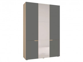 Шкаф трехстворчатый Анталия Сонома-Графит софт в Губкинском - gubkinskij.mebel-tymen.ru | фото