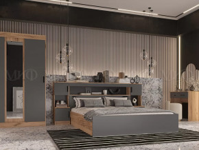 Спальный гарнитур Басямиф, графит/дуб крафт в Губкинском - gubkinskij.mebel-tymen.ru | фото