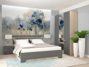 Спальный гарнитур с 3-х створчатым шкафом Анталия Сонома-Графит софт в Губкинском - gubkinskij.mebel-tymen.ru | фото