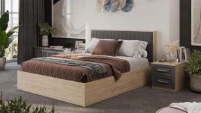 Спальный гарнитур «Сэнди» стандартный №2 Вяз благородный, Серый вулкан, Велюр Графит в Губкинском - gubkinskij.mebel-tymen.ru | фото