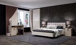 Спальня №2 "Капри" Сатин в Губкинском - gubkinskij.mebel-tymen.ru | фото