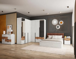 Спальня №2 Лилль Дуб крафт белый/дуб крафт табачный в Губкинском - gubkinskij.mebel-tymen.ru | фото