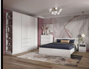 Спальня Мэнкс, набор №1 Белый/графит серый в Губкинском - gubkinskij.mebel-tymen.ru | фото