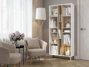 Стеллаж Asti Сонома-Белый в Губкинском - gubkinskij.mebel-tymen.ru | фото