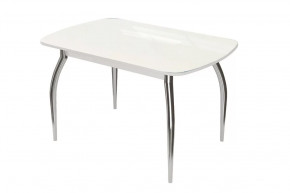 Стол Бостон, белый глянец/белый/хром триумф в Губкинском - gubkinskij.mebel-tymen.ru | фото