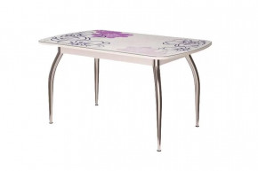 Стол "Бостон", виолет/белый/хром триумф в Губкинском - gubkinskij.mebel-tymen.ru | фото