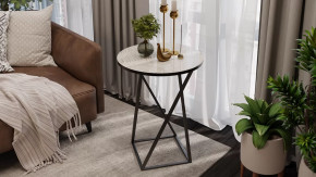 Стол журнальный ДП 1-03-05 исп. 2 Черный/Стекло с рисунком Песок в Губкинском - gubkinskij.mebel-tymen.ru | фото