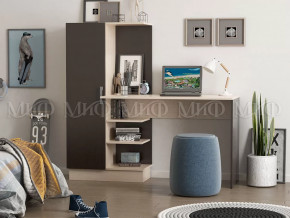 Стол компьютерный №1 Дуб беленый-венге в Губкинском - gubkinskij.mebel-tymen.ru | фото