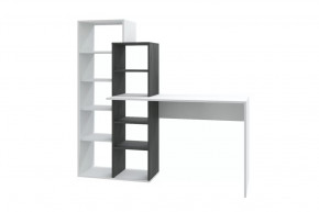 Стол компьютерный Квадро, белый/черный ясень в Губкинском - gubkinskij.mebel-tymen.ru | фото