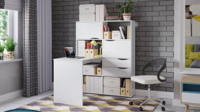 Стол письменный тип 7 Белый Ясень в Губкинском - gubkinskij.mebel-tymen.ru | фото