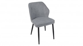 Стул «Крис» Черный муар, Микровелюр BRENDY Grey в Губкинском - gubkinskij.mebel-tymen.ru | фото