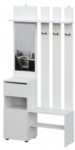 Вешалка с зеркалом Денвер SAFE Белый в Губкинском - gubkinskij.mebel-tymen.ru | фото